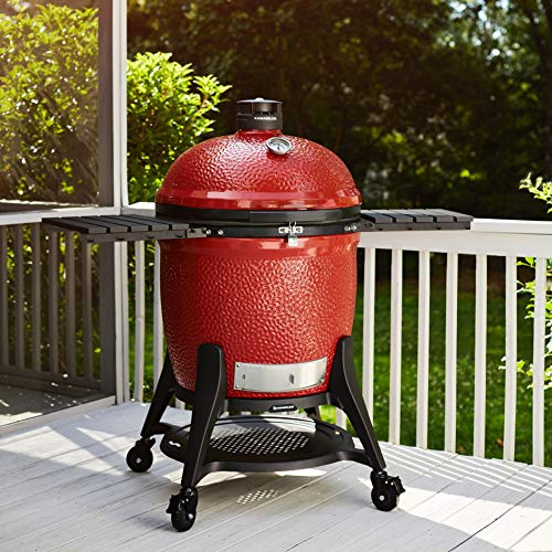 Kamado Joe KJ15041021 Big Joe III 24-inch Charcoal Grill with Cart and Side Shelves, Blaze Red - The Beer Connoisseur® Store