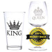 King Beer & Queen Wine Glass Set | Beautiful Gift for Newlyweds, Engagements, Anniversaries, Weddings, Parents, Couples, Christmas - Novelty Drinking Glassware (King Beer & Queen Wine Glass Set) - The Beer Connoisseur® Store