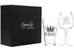 King Beer & Queen Wine Glass Set | Beautiful Gift for Newlyweds, Engagements, Anniversaries, Weddings, Parents, Couples, Christmas - Novelty Drinking Glassware (King Beer & Queen Wine Glass Set) - The Beer Connoisseur® Store