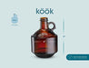 KooK Amber Glass Bottles, Growlers, with Black Plastisol Lined Lids, Beer, Soda, Cider, Kombucha, Set of 6, 32oz, - The Beer Connoisseur® Store