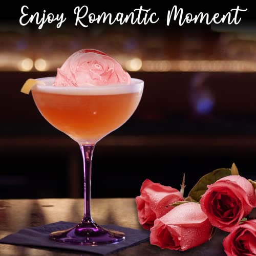 KooMall 3D Rose Ice Molds 2.5 Inch, Large Ice Cube Trays, Make 4 Giant Cute Flower Shape Ice, Silicone Rubber Fun Big Ice Ball Maker for Cocktails Juice Whiskey Bourbon Freezer, Dishwasher Safe, Pink - The Beer Connoisseur® Store