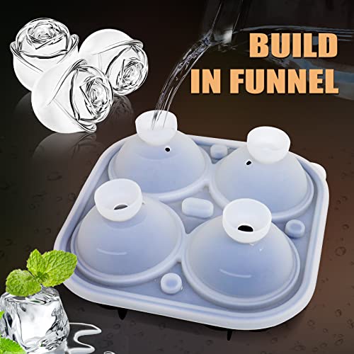 KooMall 3D Rose Ice Molds 2.5 Inch, Large Ice Cube Trays, Make 4 Giant Cute Flower Shape Ice, Silicone Rubber Fun Big Ice Ball Maker for Cocktails Juice Whiskey Bourbon Freezer, Dishwasher Safe, Pink - The Beer Connoisseur® Store