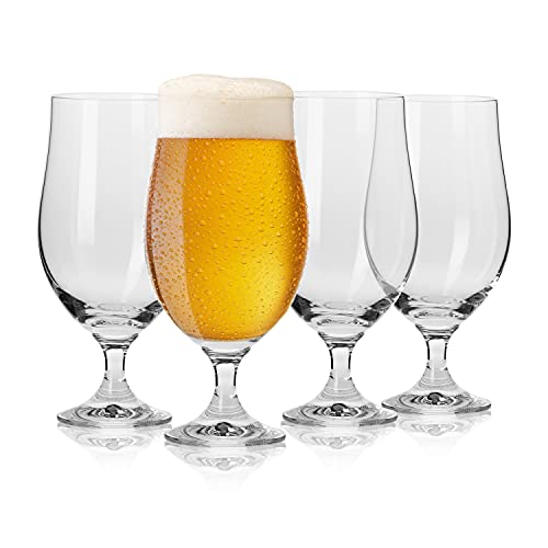 KROSNO Lager Beer Glasses | Set of 6 | 16.9 oz | Harmony Collection | Perfect for Home, Restaurants and Pubs | Dishwasher Safe - The Beer Connoisseur® Store
