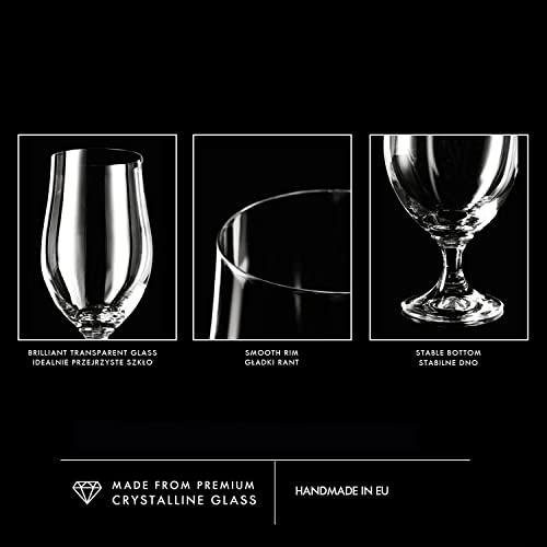 KROSNO Lager Beer Glasses | Set of 6 | 16.9 oz | Harmony Collection | Perfect for Home, Restaurants and Pubs | Dishwasher Safe - The Beer Connoisseur® Store