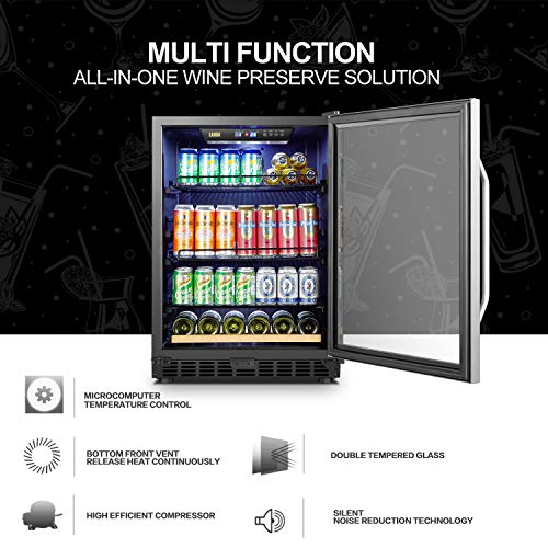 Lanbo Beverage Refrigerator, 110 Cans 6 Bottles Built-in Compressor Drink Fridge - The Beer Connoisseur® Store