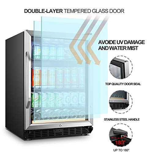 Lanbo Beverage Refrigerator, 110 Cans 6 Bottles Built-in Compressor Drink Fridge - The Beer Connoisseur® Store