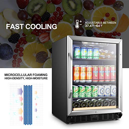 Lanbo Beverage Refrigerator, 110 Cans 6 Bottles Built-in Compressor Drink Fridge - The Beer Connoisseur® Store