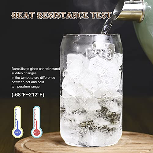 Large Beer glasses,20 oz Can Shaped Beer Glasses Set of 4,Elegant Shaped Drinking Glasses is Ideal Gift,Tumbler Beer Glasses Great for Any Drink and Any Occasion - The Beer Connoisseur® Store