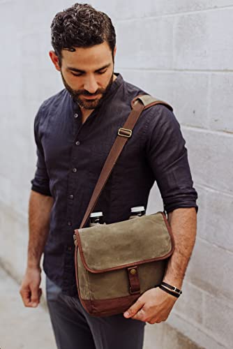 LEGACY - a Picnic Time brand Double Growler Insulated Tote, Khaki Green/Brown - The Beer Connoisseur® Store