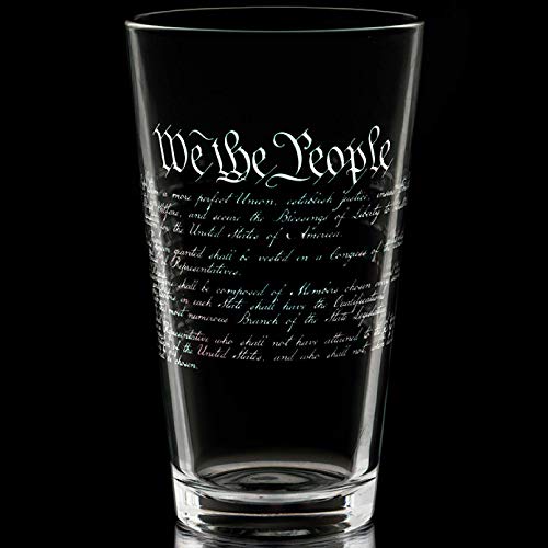 Lucky Shots United States Constitution Beer Pint Glass | 16 oz. Drinking Glasses | 360 Print We The People Beer Glasses - The Beer Connoisseur® Store
