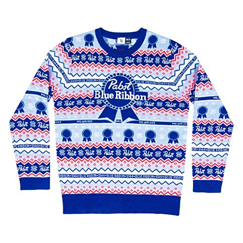 Mad Engine Pabst Fair Isle Beer Adult Unisex Holiday Ugly Christmas Sweater - The Beer Connoisseur® Store