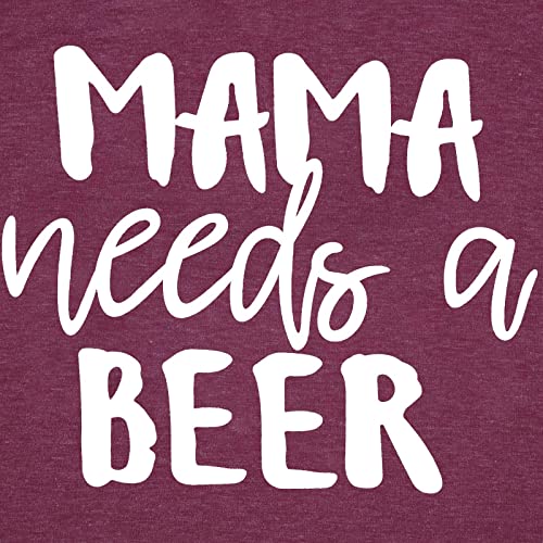 Mama Needs A Beer Letter Funny T-Shirt Women O-Neck Short Sleeve Blouse Size L (Red) - The Beer Connoisseur® Store