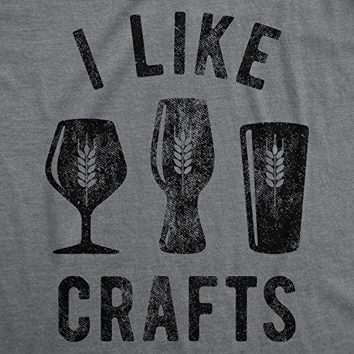 Mens I Like Crafts T Shirt Funny Beer Lover Brew Drinking Party Gift for Him Tee (Dark Heather Grey) - XL - The Beer Connoisseur® Store