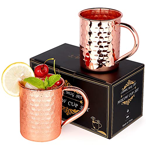Moscow Mule Mugs Set of 2, 13 oz Advanced Mixology Cocktail Copper Cups Drinkware Mug for Gift - The Beer Connoisseur® Store