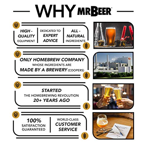 Mr. Beer Complete Beer Making 2 Gallon Starter Kit, Premium Gold Edition, Brown - The Beer Connoisseur® Store