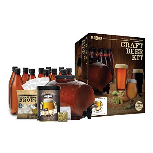 Mr. Beer Complete Beer Making 2 Gallon Starter Kit, Premium Gold Edition, Brown - The Beer Connoisseur® Store