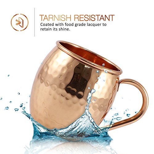 Mule Science Authentic Moscow Mule Copper Mugs Set of 16 (16oz) | Solid Barrel 100% Copper Cups Set w/ 16 Straws, 16 Coasters & 2 Shot Glasses | Handcrafted Tarnish-Resistant Food Grade Lacquer Coat - The Beer Connoisseur® Store
