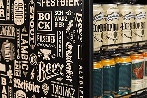 NewAir Limited Edition Beverage Refrigerator and Cooler “Beers of the World” with Glass Door, 126 Can Capacity Freestanding Mini Beer Fridge with SplitShelf™ and 7 Temperature Settings AB-1200BC1 - The Beer Connoisseur® Store