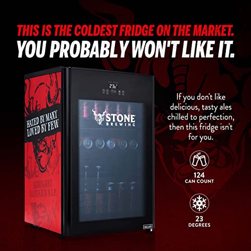NewAir Stone Brewing 125 Can Beer Froster Beverage Refrigerator with Fast Frosting Modes, Chilly 23 Degree Temperature Frosts Ales, Lagers, IPAs, and More. - The Beer Connoisseur® Store