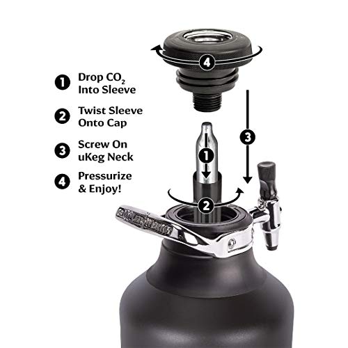 NHL, GrowlerWerks, uKeg Go Carbonated Growler and Craft Beverage Dispenser, Boston Bruins, Tungsten - The Beer Connoisseur® Store