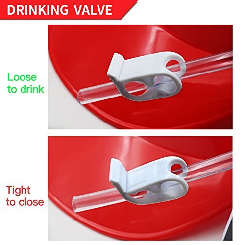 Novelty Place Drinking Helmet - Can Holder Drinker Hat Cap with Straw for Beer and Soda - Party Fun - Red - The Beer Connoisseur® Store