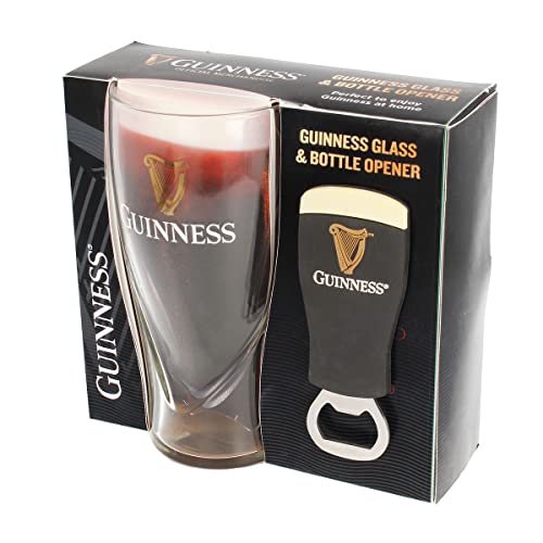Official Guinness Embossed 450ml Glass and Bottle Opener - The Beer Connoisseur® Store