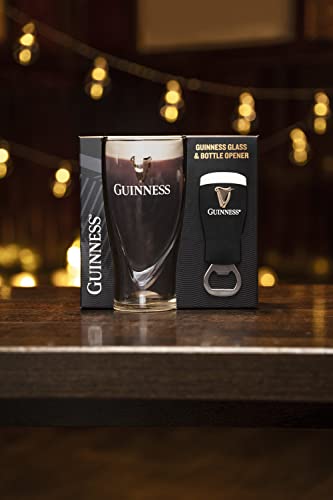 Official Guinness Embossed 450ml Glass and Bottle Opener - The Beer Connoisseur® Store
