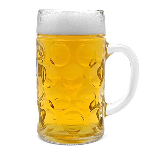 Oktoberfest Large 44 Oz Dimpled Glass Jumbo Beer Mug With Handle Glass Steins, Perfect For Coffee/Tea Glass, Everyday Drinking Glasses, Cocktail Glasses - The Beer Connoisseur® Store