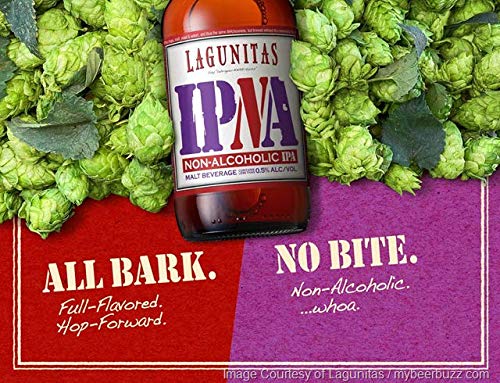 [ Pack of 6] Lagunitas IPNA IPA, Non Alcoholic NA, Full Flavored & Hop Forward - 12 Fl Oz - The Beer Connoisseur® Store
