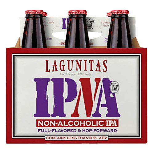 [ Pack of 6] Lagunitas IPNA IPA, Non Alcoholic NA, Full Flavored & Hop Forward - 12 Fl Oz - The Beer Connoisseur® Store