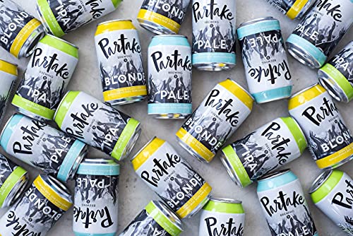 Partake Brewing Non Alcoholic Craft Brew, Blonde, 12 Pack - 12 Ounce Cans, Low Calorie, All Natural Ingredients - The Beer Connoisseur® Store