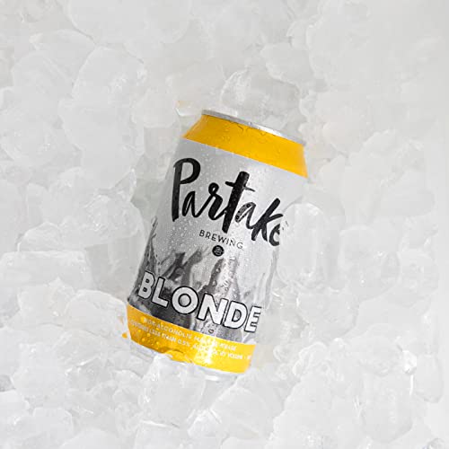 Partake Brewing Non Alcoholic Craft Brew, Blonde, 24 Pack - 12 Ounce Cans, Low Calorie, All Natural Ingredients - The Beer Connoisseur® Store