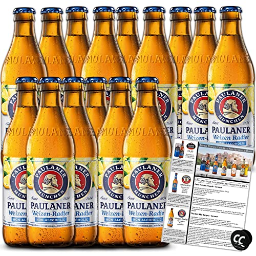 Paulaner Weizen Radler Non Alcoholic Beer 15 Pack, Award Winning Beer from Munich Germany, 11.2oz/btl - The Beer Connoisseur® Store