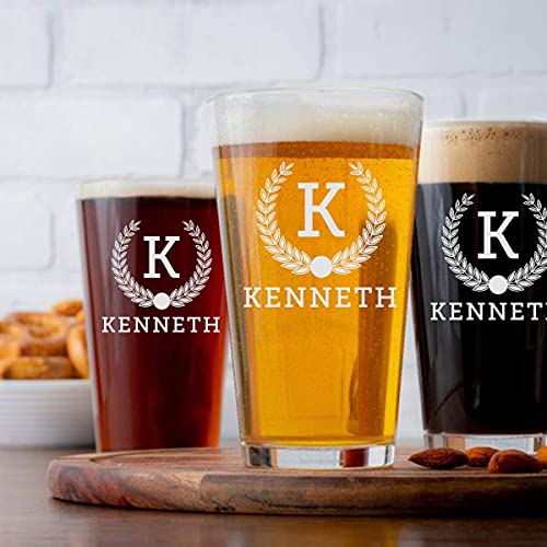 Personalized Beer Glass Gift Set - 9 Premium Etched Customizable Designs for Birthday, Anniversary, Housewarming, Wedding - Great Gift for Men, Women, Couples - Engraved by Froolu - The Beer Connoisseur® Store