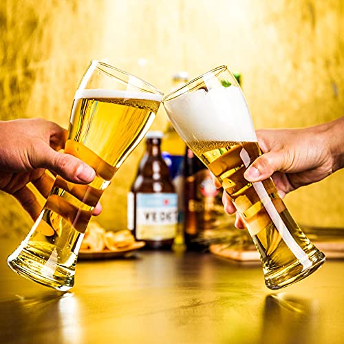 Pilsner Craft Beer Glasses with Beer Bottle Opener 16oz Beer Glasses Beer Glass Set Bar Glassware Pint Beer Glass Beer Glasses for Men Set of 4 - The Beer Connoisseur® Store