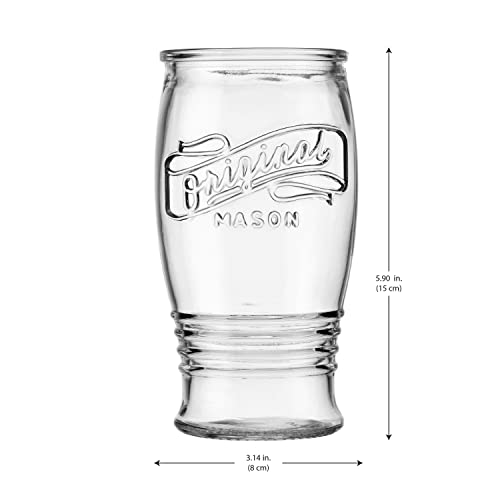 Pilsner Glasses 16 Oz. Beer Glasses By Glaver’s, Set Of 4 Tall Original Mason Glasses, Wheat Beer Pint Glasses, Drinking Cups For Juice, Smoothies, Beverages, Cocktail Drinkware, Dishware Safe. - The Beer Connoisseur® Store