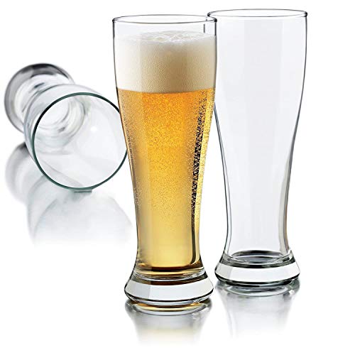 Pilsner Glasses,Encheng 16 oz Beer Glasses Set,Tall Glasses Craft Beer Glasses,Drinking Cup Beer Cup s Pint Glass,IPA Beer Glassware Cup 500ML,Dishware Safe 8 Pack - The Beer Connoisseur® Store