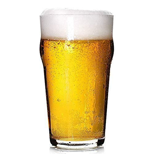 Pint Glasses,20oz British Beer Glass,Classics Craft Beer Glasses,Premium Beer Glasses Tumbler Set of 4, Pub Beer Glasses,Unique Design Beer Glasses Easy Stacking in The Cupboard - The Beer Connoisseur® Store
