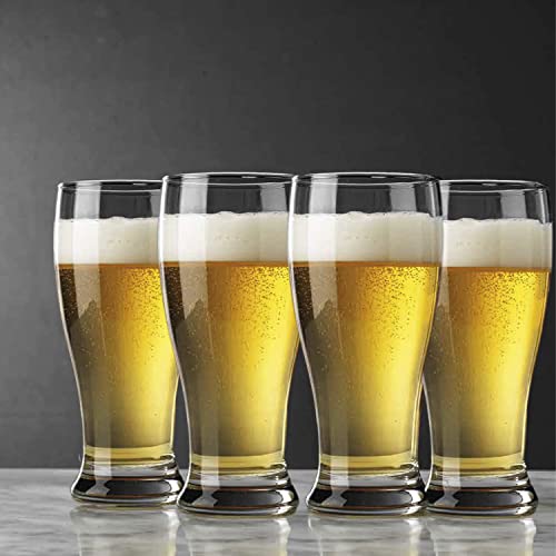 Premium Pilsner 19.25 Oz Beer Glasses Set Of 4 Pint Glasses By Glaver's, Tall Designed European Glass Tumbler Cups. For Bar, Cocktails, Beer, Soda, Juice, Beverages, Wheat, Ideal Gift For Men. - The Beer Connoisseur® Store