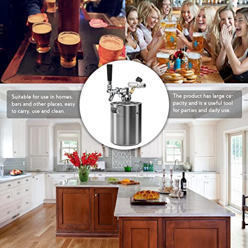 Pressurized Beer Mini Keg System 64oz Stainless Steel Growler Tap Easy Storage Under Pressure-Homebrew Growler Beer Dispenser Keeps Carbonation for Craft Beer, Draft and Homebrew - The Beer Connoisseur® Store