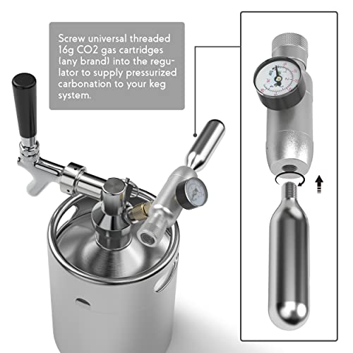 Pressurized Beer Mini Keg System 64oz Stainless Steel Growler Tap Easy Storage Under Pressure-Homebrew Growler Beer Dispenser Keeps Carbonation for Craft Beer, Draft and Homebrew - The Beer Connoisseur® Store