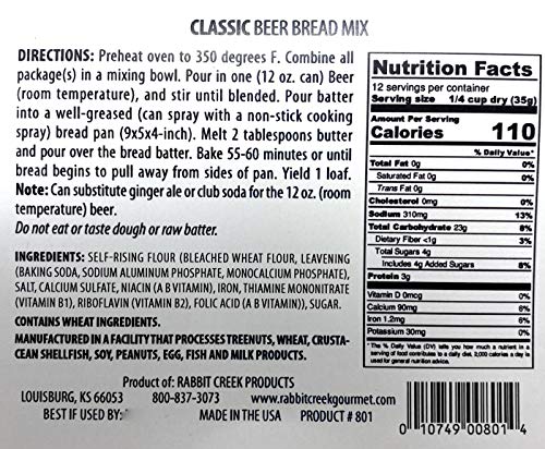 Rabbit Creek Beer Bread Mix Variety Pack of 3 – Classic Beer Bread, Smoked Bacon & Three Cheese Beer Bread Mix - The Beer Connoisseur® Store