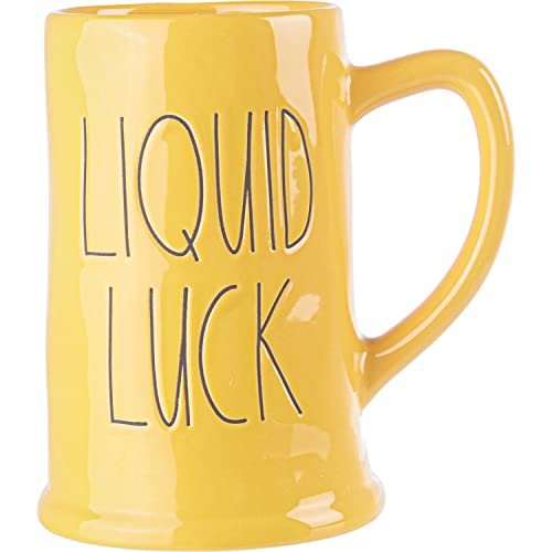Rae Dunn Ceramic St. Patricks Day Beer Mug (Liquid Luck/Yellow) - The Beer Connoisseur® Store