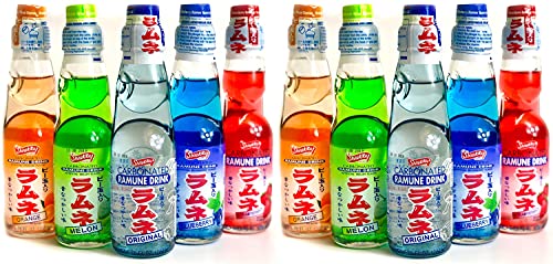 Ramune Japanese Soda Variety Pack - Shirakiku Multiple Flavors - Japanese Drink Gift Box (5 Count) Pack of 2 - The Beer Connoisseur® Store