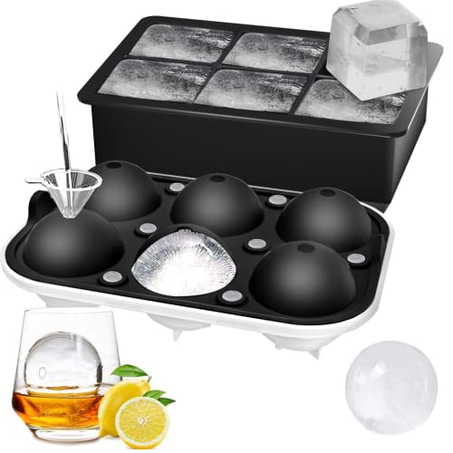 ROTTAY Ice Cube Trays (Set of 2), Sphere Ice Ball Maker with Lid & Large Square Ice Cube Maker for Whiskey, Cocktails and Homemade, Keep Drinks Chilled - The Beer Connoisseur® Store