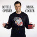 Santa Claus Ugly Christmas Sweater with Lights for Men, Bottle Opener & Cooler Funny Santa Tacky Sweater Light Up, Black Xmas Pullover Small - 3XL - The Beer Connoisseur® Store