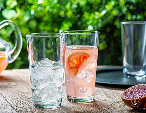 Set of 18 Sleek and Durable Drinking Glasses - Glassware Set Includes 6-17oz Highball Glasses, 6-13oz Rocks Glasses, 6-7oz Juice Glasses | Heavy Base Glass Cups for Water, Juice, Beer, & Cocktails. - The Beer Connoisseur® Store