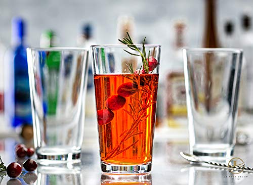 Set of 18 Sleek and Durable Drinking Glasses - Glassware Set Includes 6-17oz Highball Glasses, 6-13oz Rocks Glasses, 6-7oz Juice Glasses | Heavy Base Glass Cups for Water, Juice, Beer, & Cocktails. - The Beer Connoisseur® Store