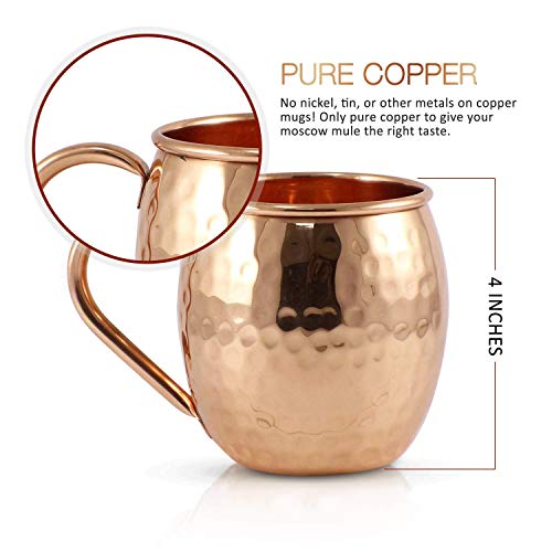 Set of 40 Pure Copper Moscow Mule Mugs by Mule Science with BONUS: Cocktail Copper 40 Straws, 2 Shot glasses and 40 coasters! - The Beer Connoisseur® Store