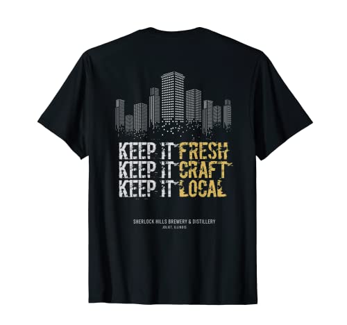 Sherlock Hills Brewery & Distillery [2-Sided] Keep It Local T-Shirt - The Beer Connoisseur® Store